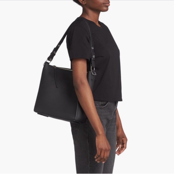 ALLSAINTS All Saints Kita Pebbled Leather Crossbody Shoulder Bag Black - Picture 2 of 6